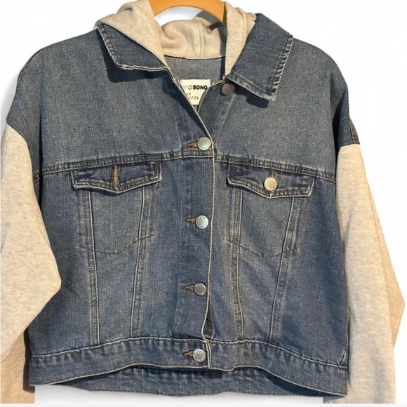 Ci Sono Blue Denim Jacket with Gray Accents - Picture 2 of 5